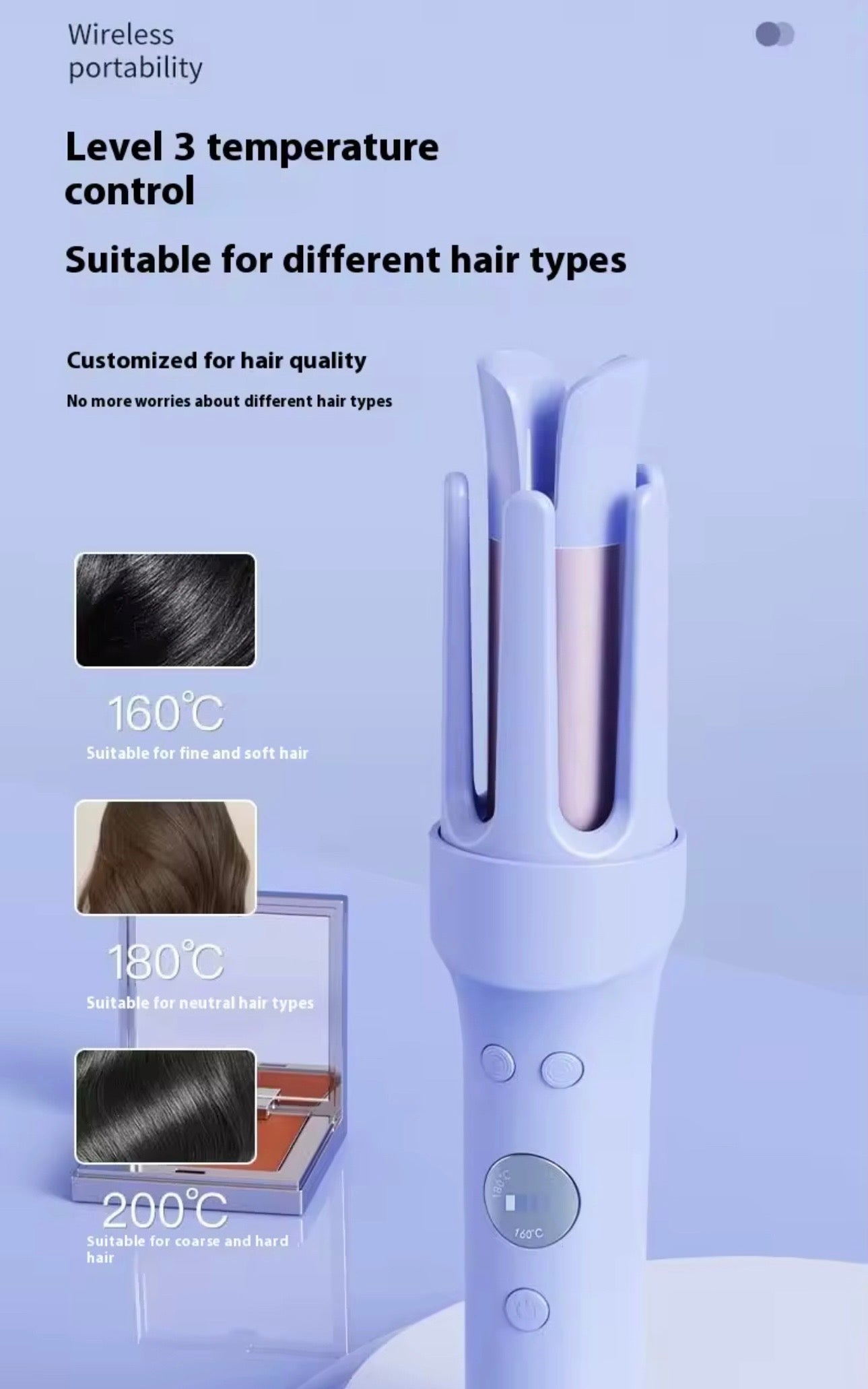 EVON automatic wireless hair curler