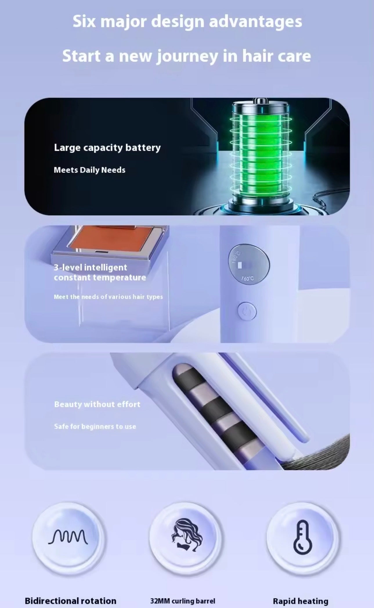 EVON automatic wireless hair curler