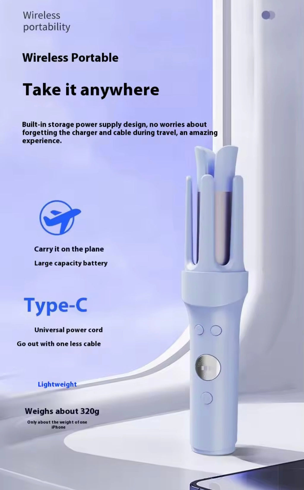 EVON automatic wireless hair curler