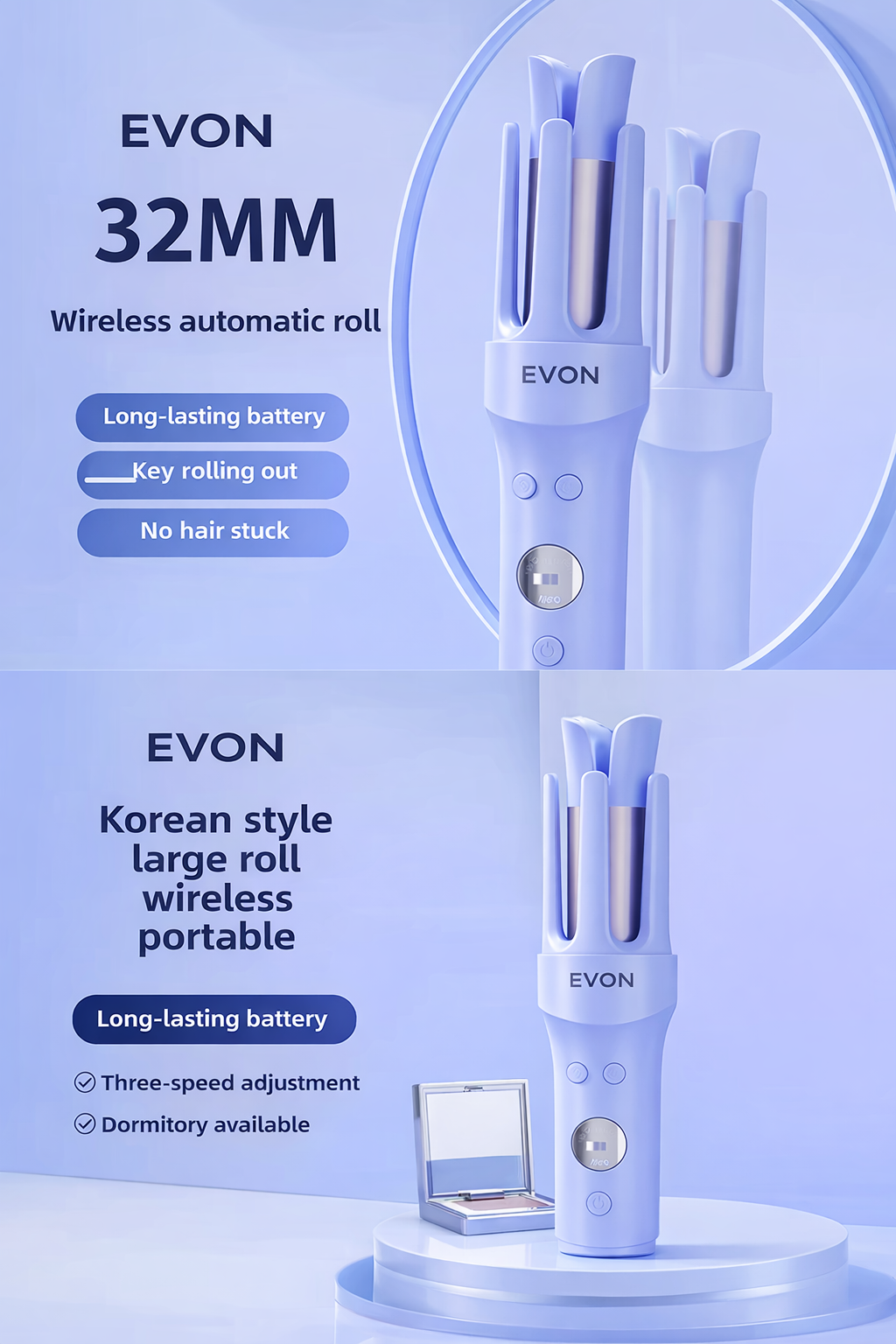 EVON automatic wireless hair curler